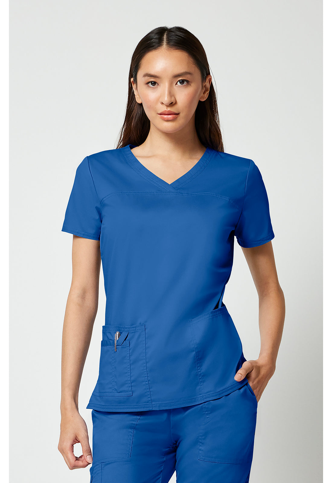 Cherokee Workwear Top met V-hals met gekruiste voorpanden en 2-way stretch WWE4727