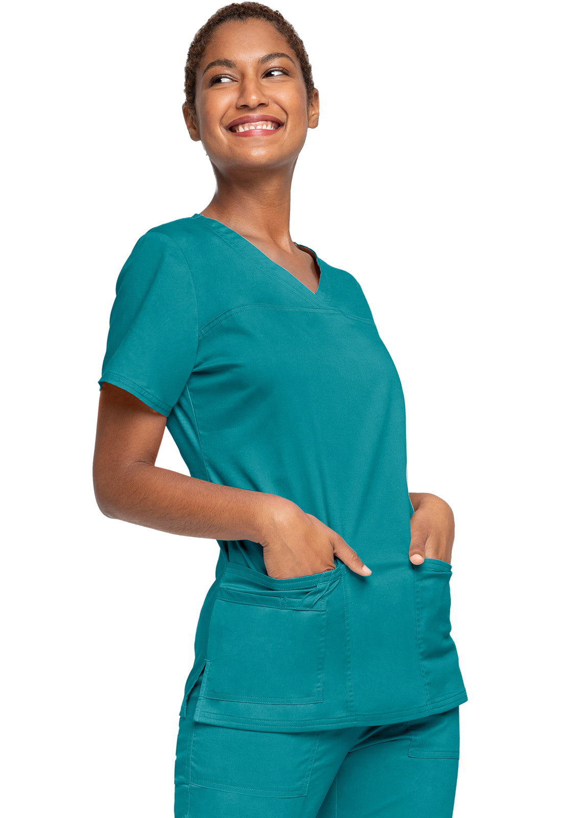 Cherokee Workwear Top met V-hals met gekruiste voorpanden en 2-way stretch WWE4727