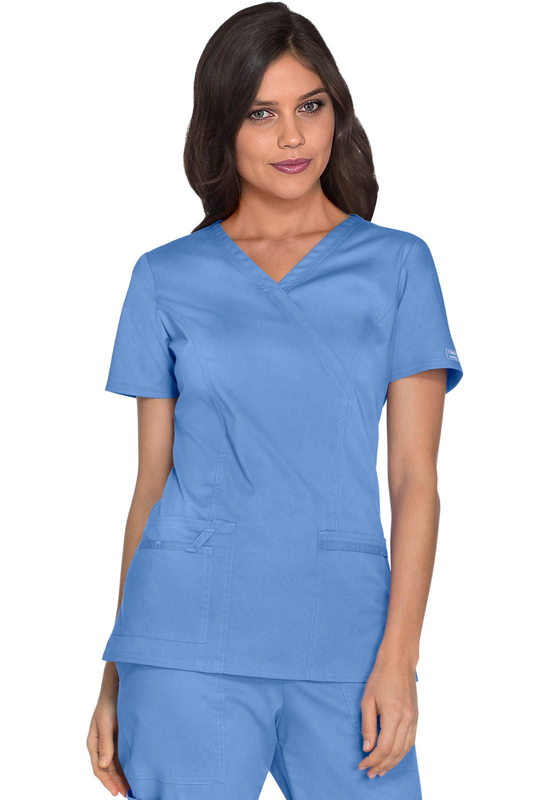 Cherokee Workwear Nep-wikkeltop met prinsessennaden en Core Stretch WWE4728