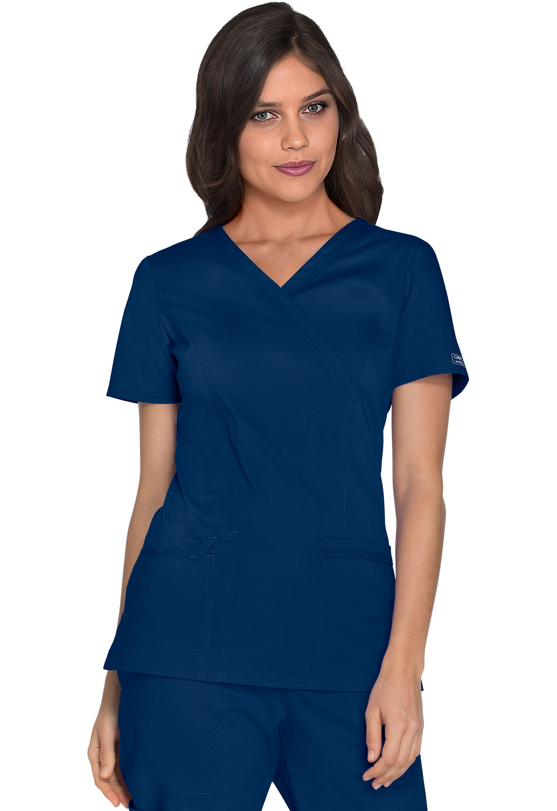 Cherokee Workwear Nep-wikkeltop met prinsessennaden en Core Stretch WWE4728