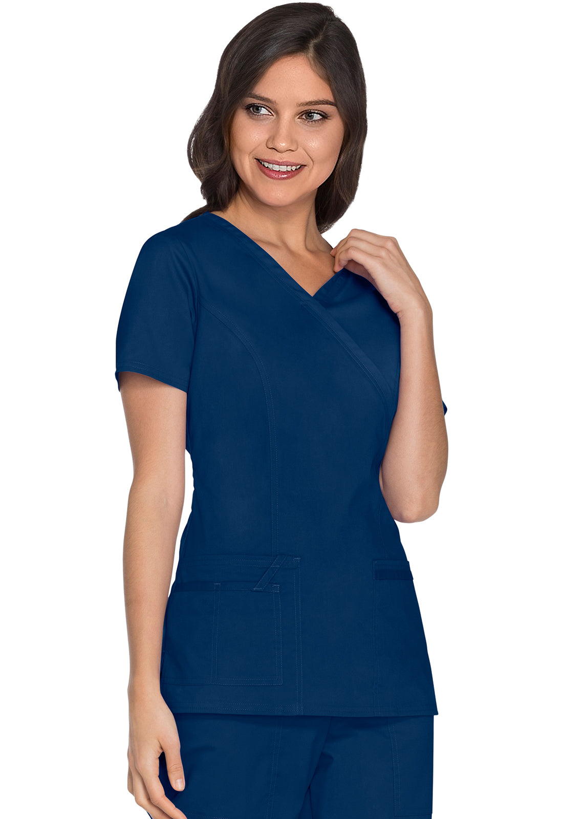 Cherokee Workwear Nep-wikkeltop met prinsessennaden en Core Stretch WWE4728