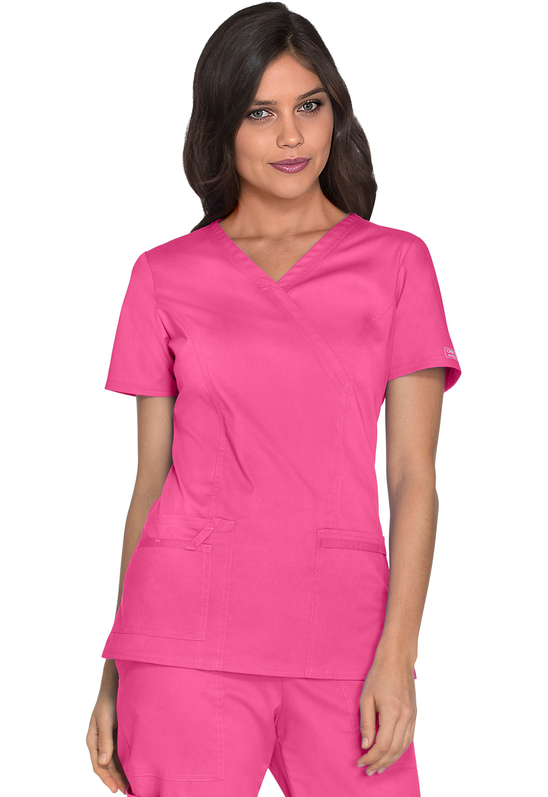 Cherokee Workwear Nep-wikkeltop met prinsessennaden en Core Stretch WWE4728