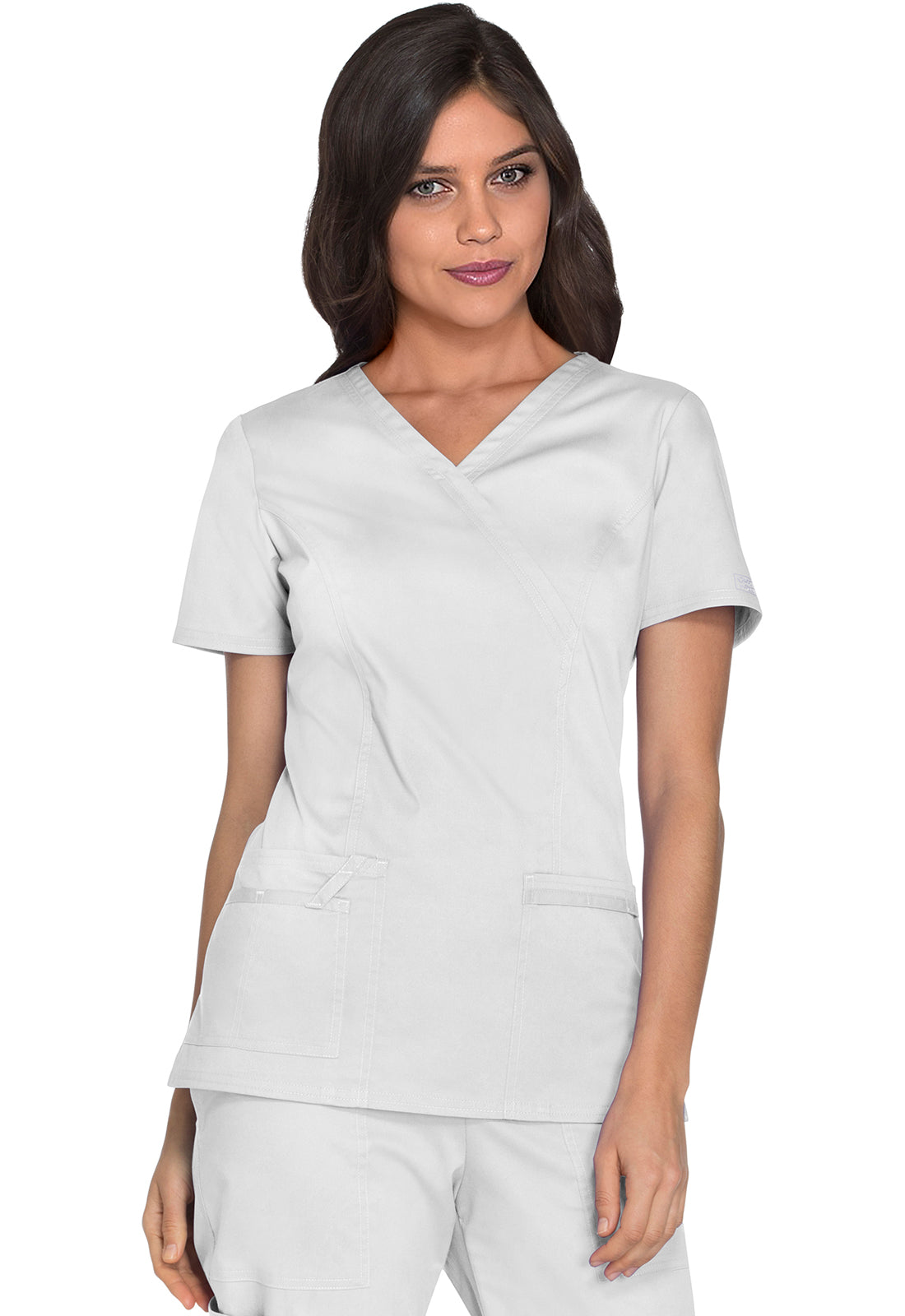 Cherokee Workwear Nep-wikkeltop met prinsessennaden en Core Stretch WWE4728
