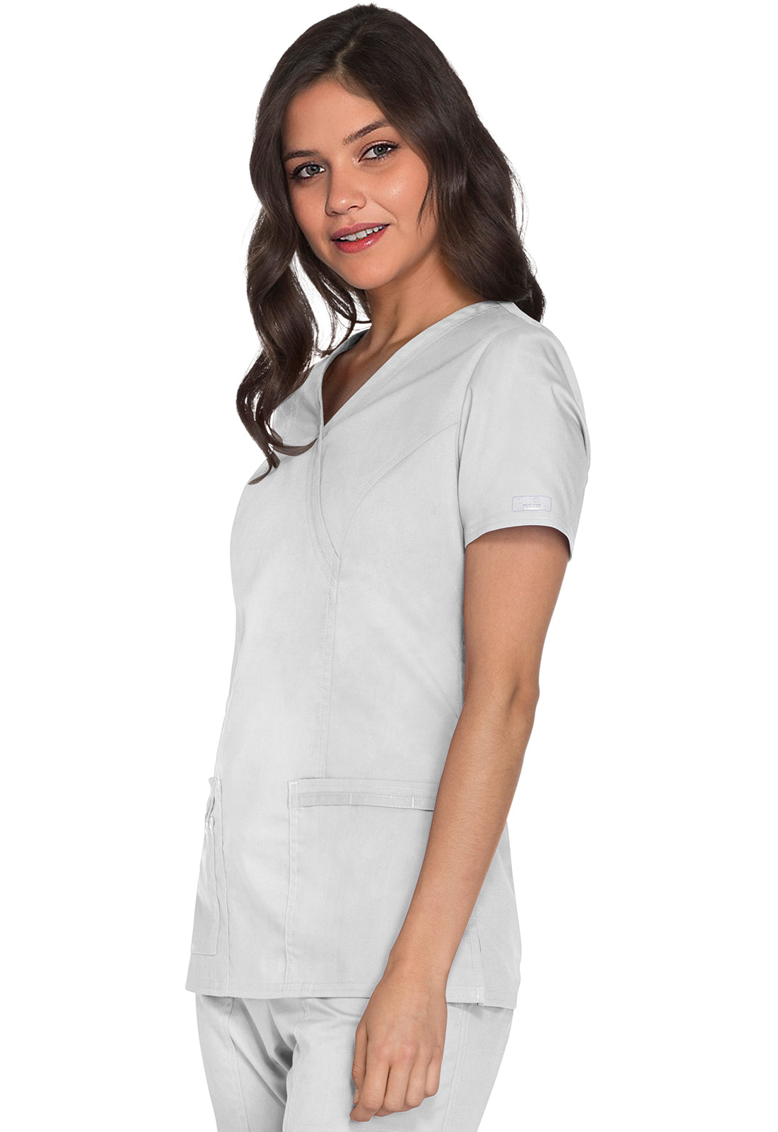 Cherokee Workwear Nep-wikkeltop met prinsessennaden en Core Stretch WWE4728