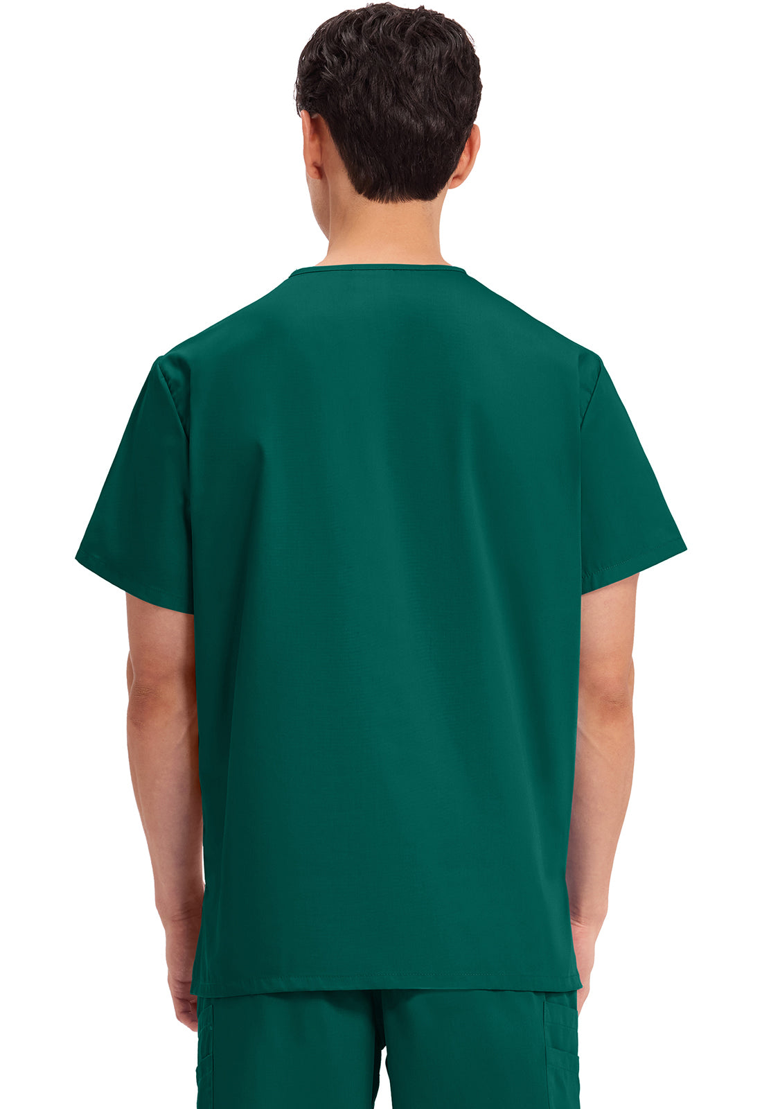 Unisex V-hals top met traditionele pasvorm en borstzak WWE4876