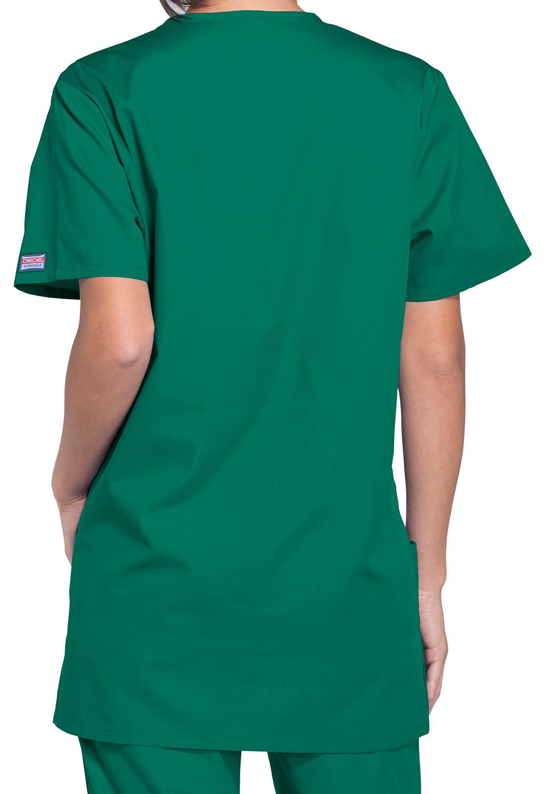 Unisex V-hals top met traditionele pasvorm en borstzak WWE4876