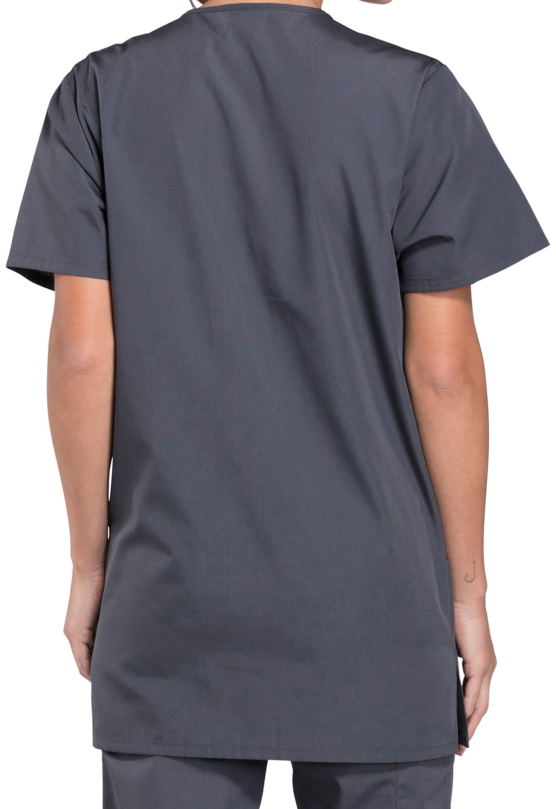 Unisex V-hals top met traditionele pasvorm en borstzak WWE4876