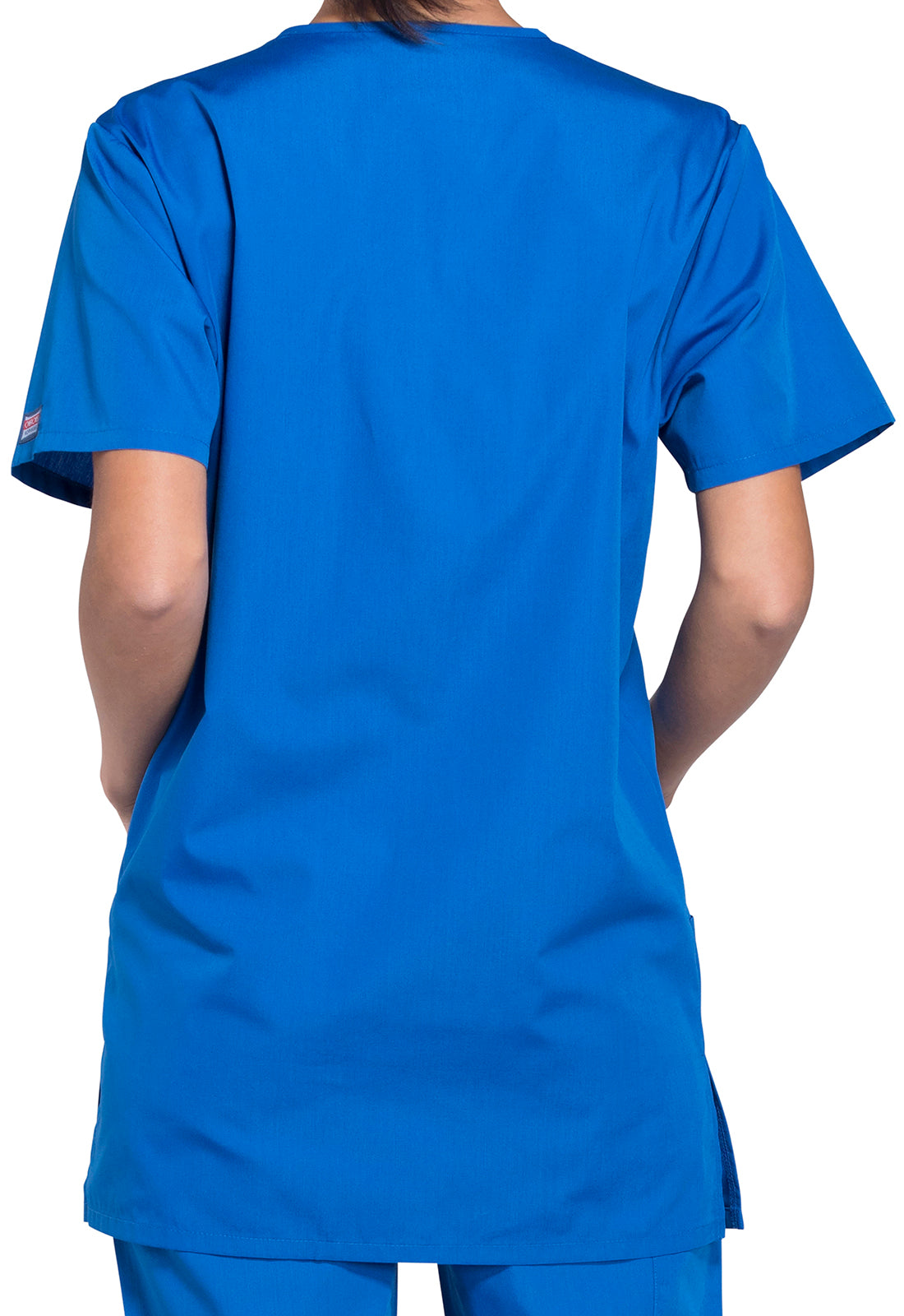 Unisex V-hals top met traditionele pasvorm en borstzak WWE4876