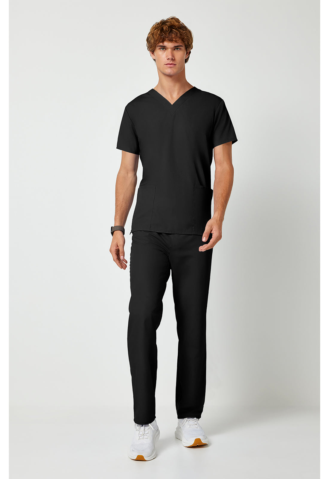 Unisex top en broek set met V-hals en trekkoordbroek WWE530C