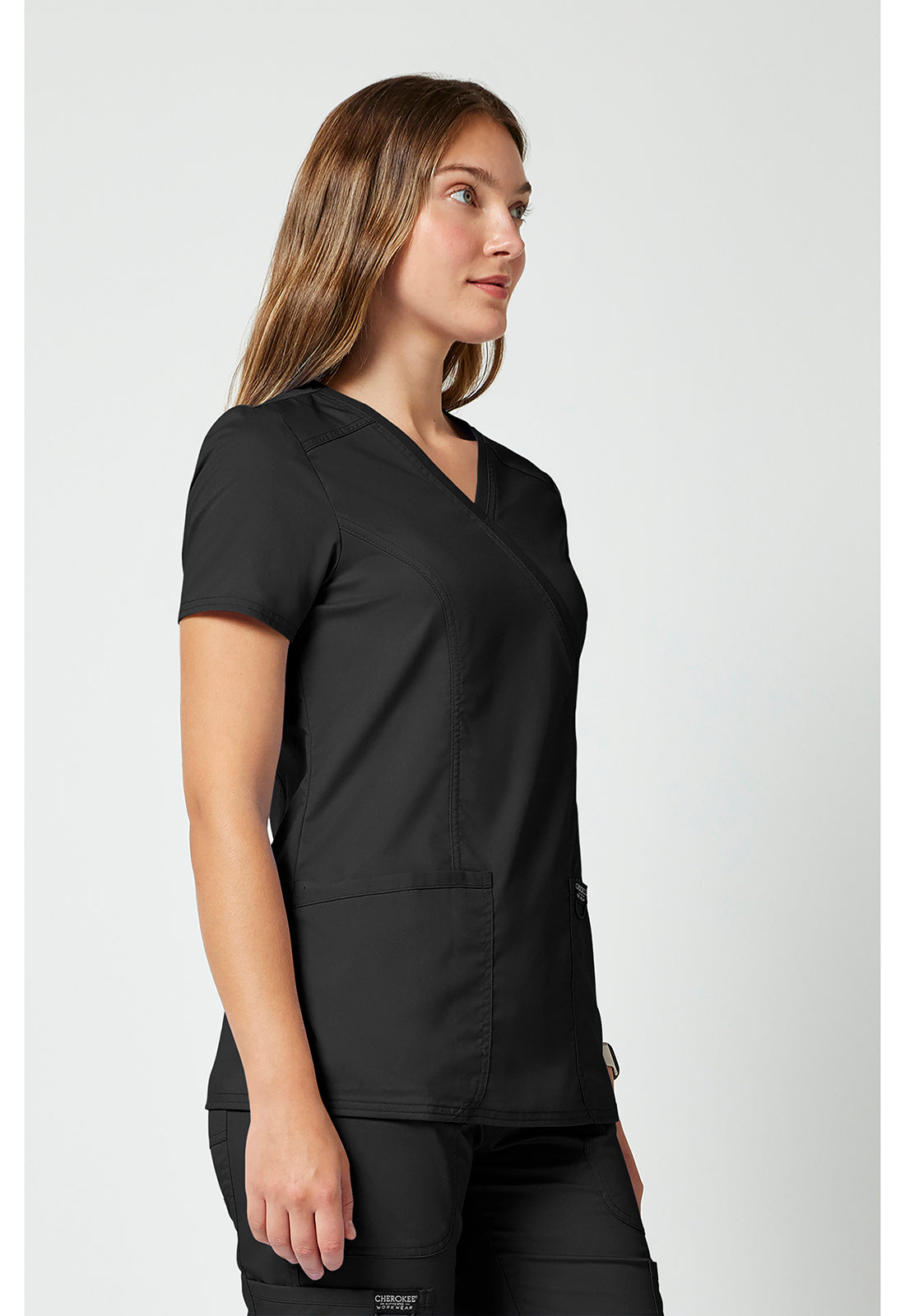 Nep-wikkeltop dames met overslaglook en prinsessennaden