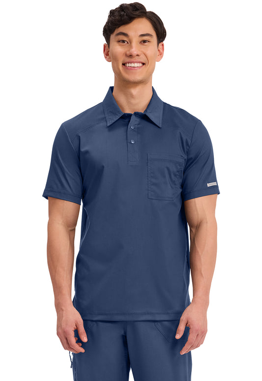 Polo shirt voor heren met mesh schouderpanelen en 2-way stretch WWE615