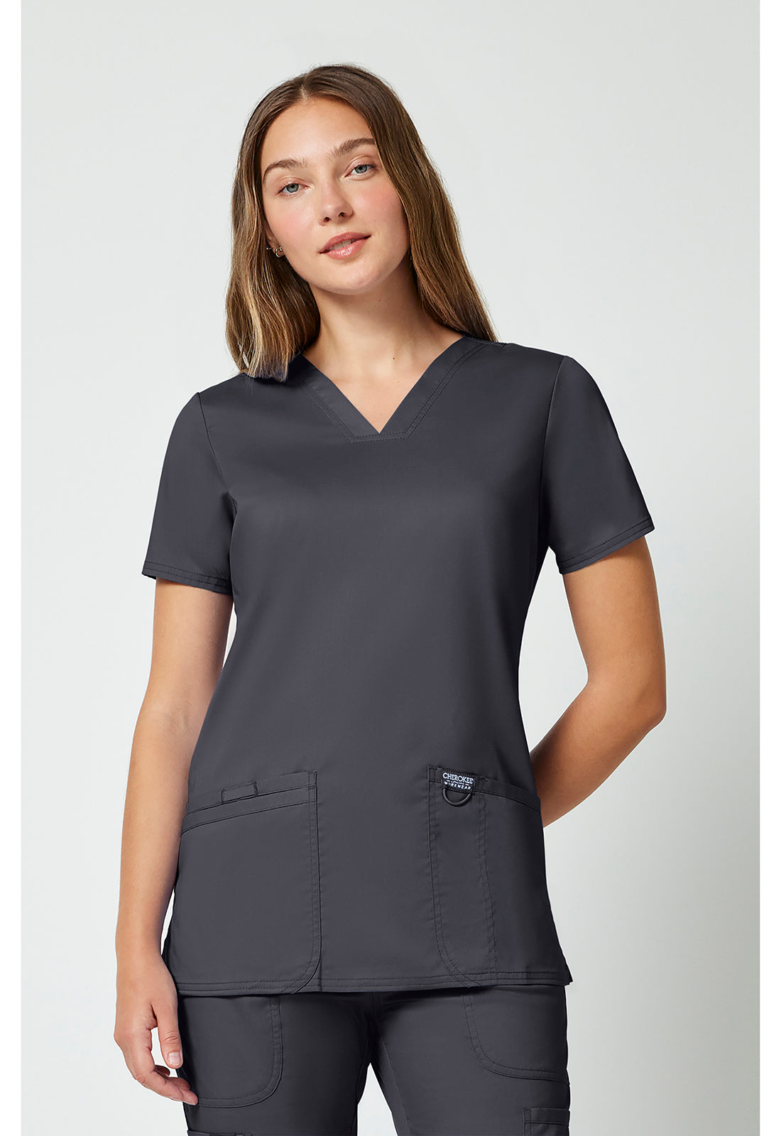 Cherokee Workwear Top met V-hals met prinsessennaden, instrumentlus en 2-way stretch WWE620