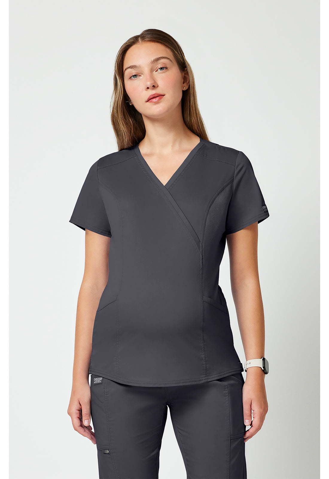 Cherokee Workwear Zwangerschapstop met wikkeleffect met verstelbare zijritsen en 2-way stretch WWE688