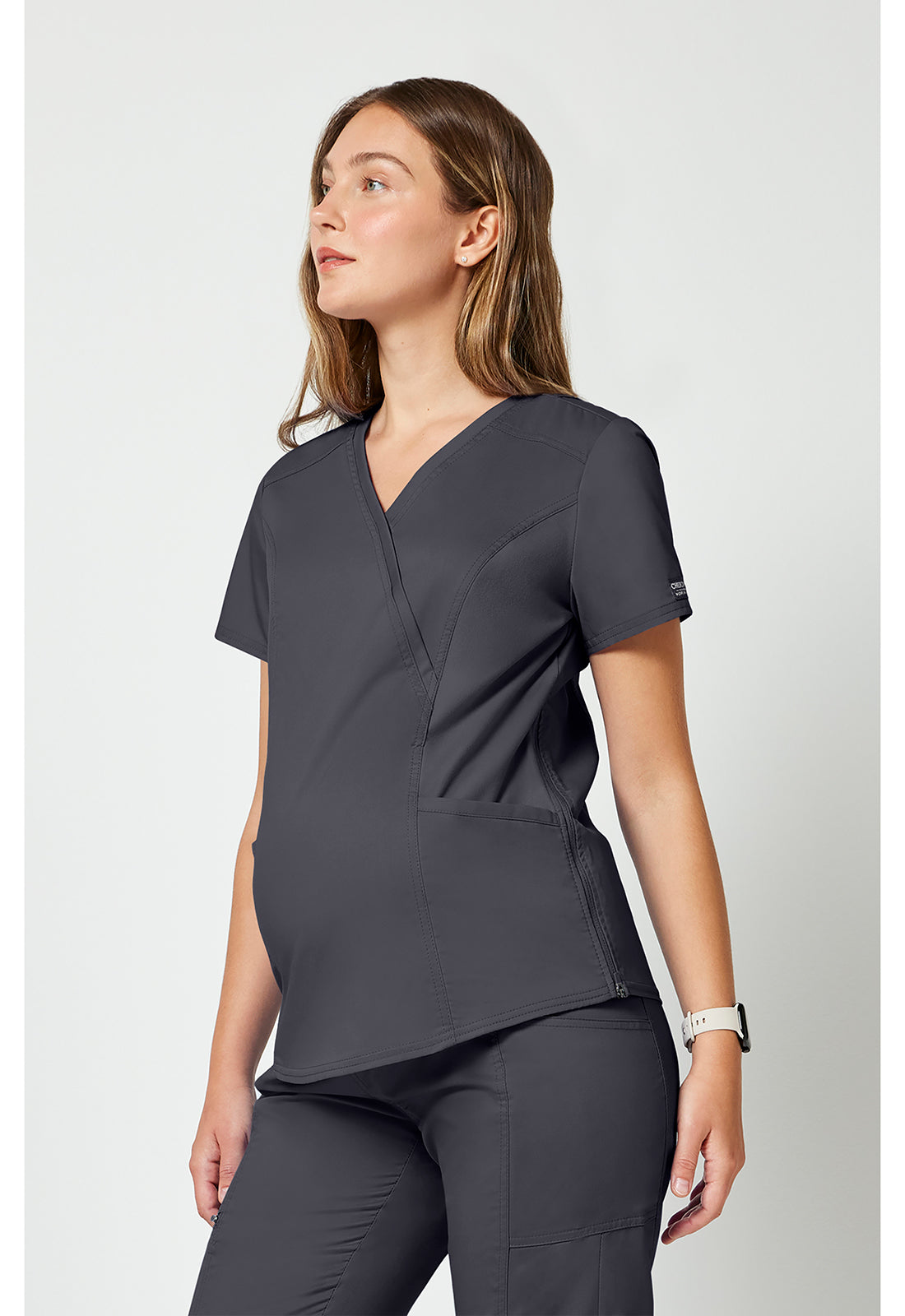 Cherokee Workwear Zwangerschapstop met wikkeleffect met verstelbare zijritsen en 2-way stretch WWE688
