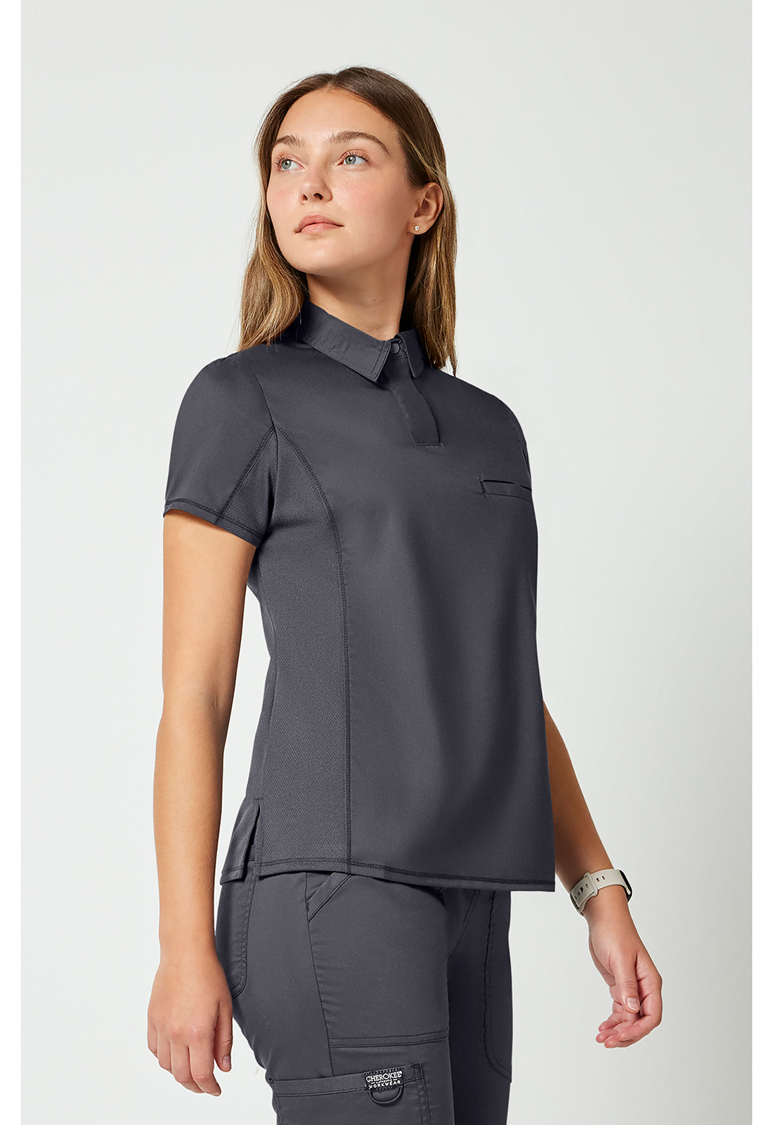 Cherokee Workwear Instopbare polo met drukknoopsluiting aan de voorkant met meshpanelen en 2-way stretch WWE698