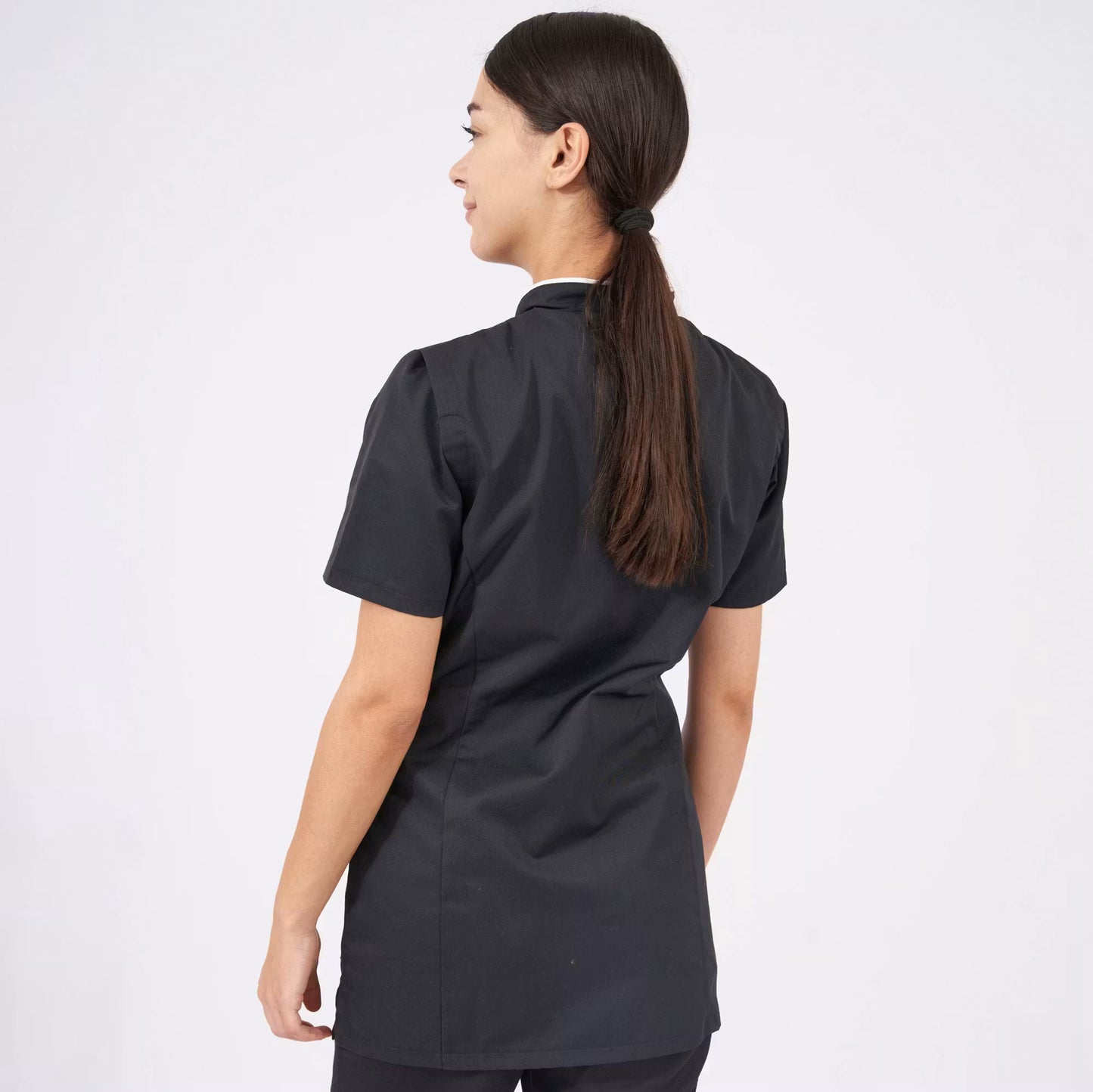 Alsico Dames Zorgtuniek Mentha Zwart met Witte Accenten