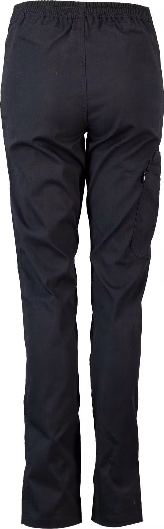 Achteraanzicht van Alsico Benthe zwarte dames zorgbroek met regular fit