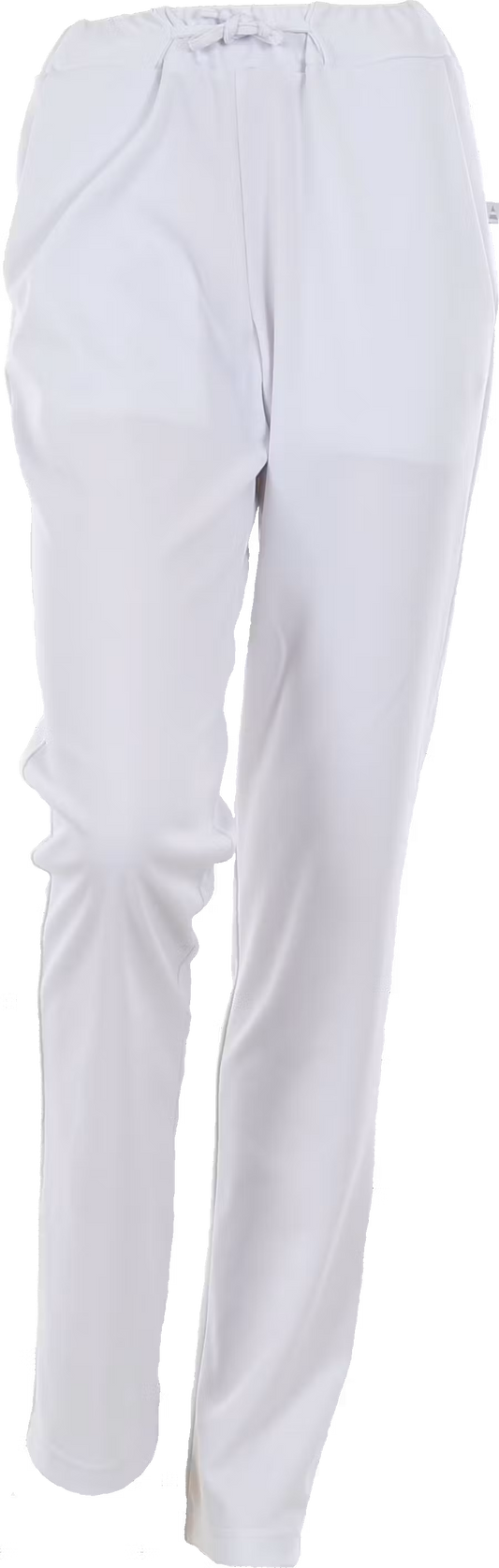 Alsico Nikki unisex zorgbroek wit met elastische tailleband voor zorgprofessionals