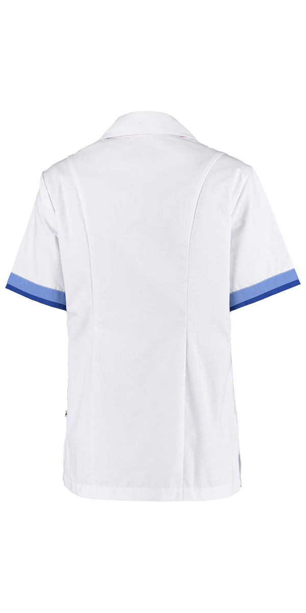 Damen-Pflegejacke Kristel weiß mit Farbakzenten in 3 Farben