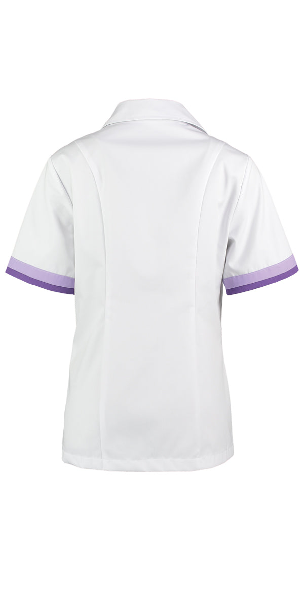 Damen-Pflegejacke Kristel weiß mit Farbakzenten in 3 Farben