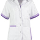Damen-Pflegejacke Kristel weiß mit Farbakzenten in 3 Farben